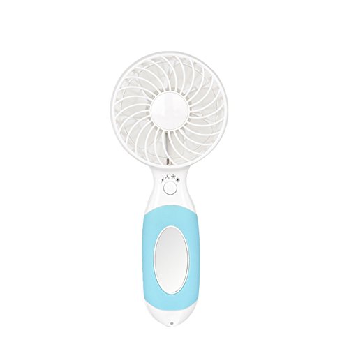 Mackertop Portable Handheld Fan  Mini Electric Personal Fan with 3600mAh Rechargeable Battery  Battery Operated Electric Fan for Outdoor Sports  Camping  Travelling  Home (Blue) - B07DXHPL6C
